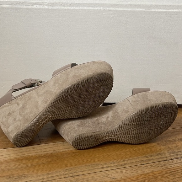 Hogan Gray Suede Leather Wedges Grey 36.5 Heels Shoes - Picture 4 of 9